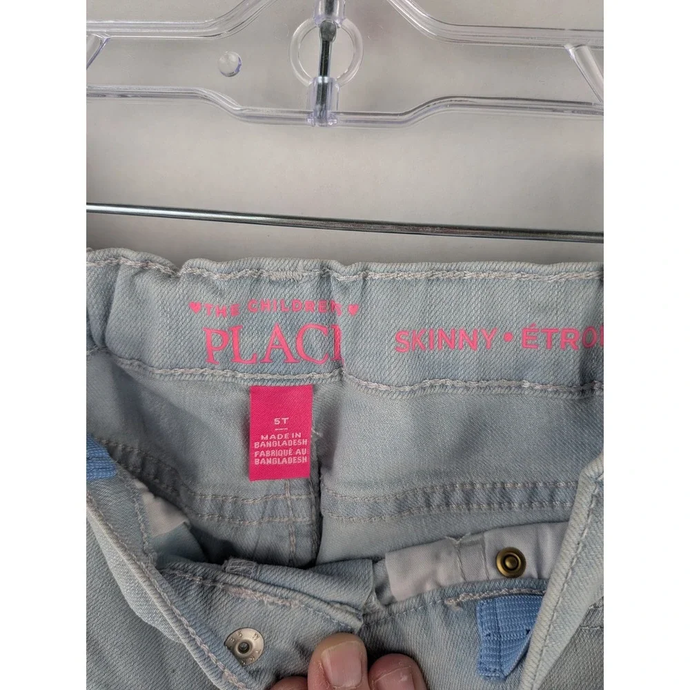 The Childrens Place Kids Light Wash Skinny Jeans Adjustable Waist 5T New